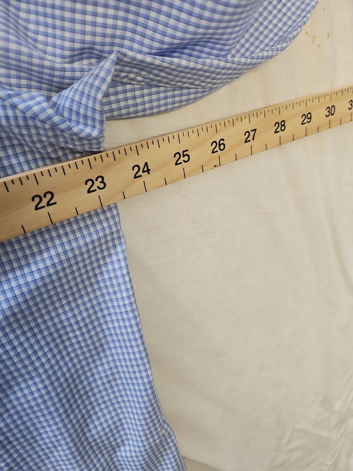 M&S Collection Men's Blue Gingham Regular Fit Long Sleeve Shirt 16.5 XX115 - Image 5