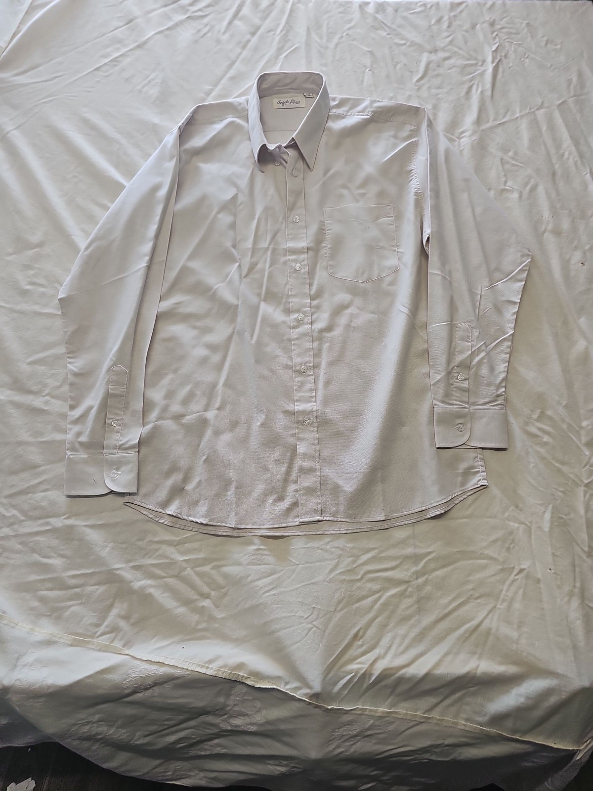Angelo Litrico Men's Classic Off-White Oxford Shirt 16 inch XX1154