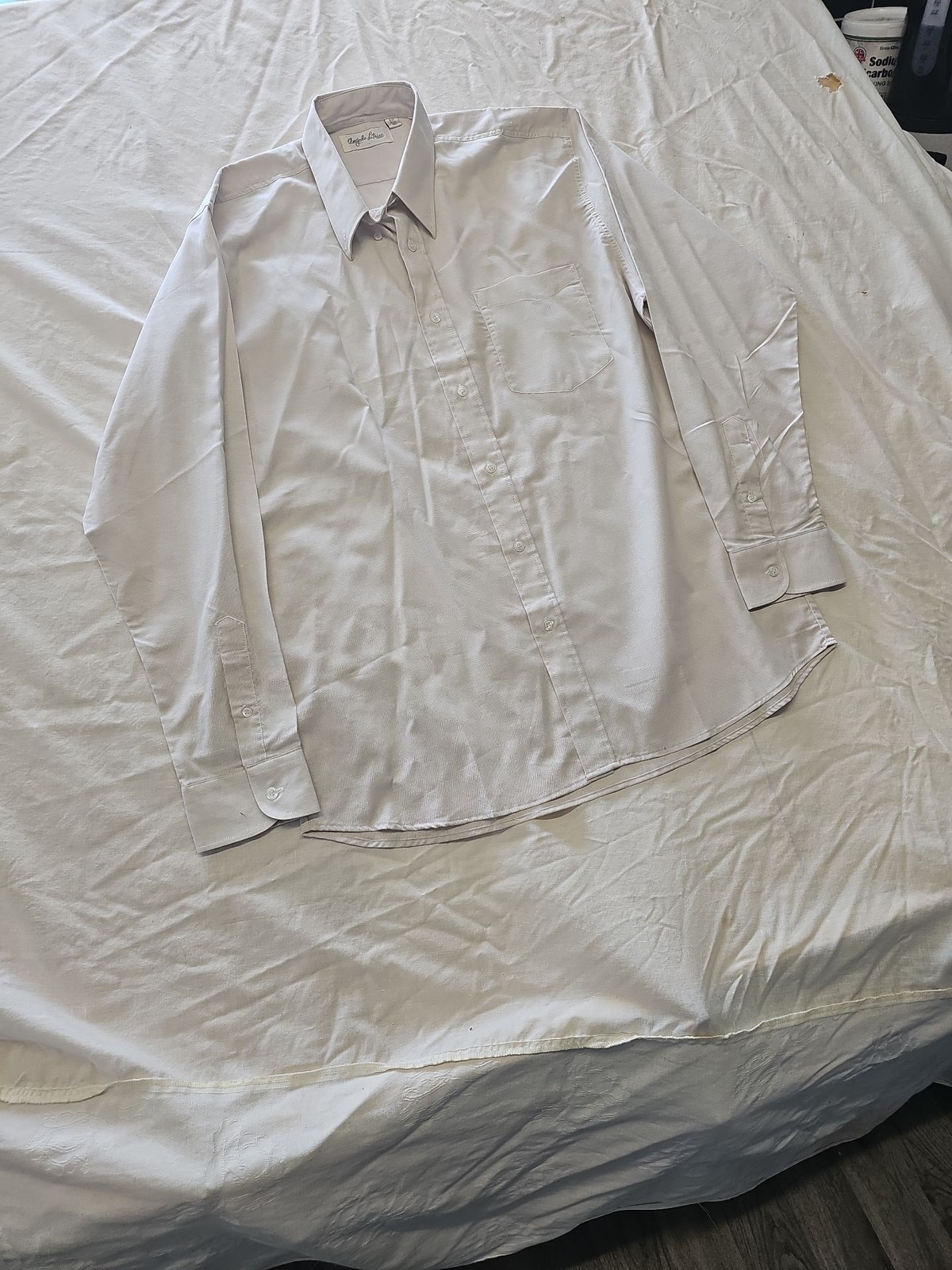 Angelo Litrico Men's Classic Off-White Oxford Shirt 16 inch XX1154 - Image 3