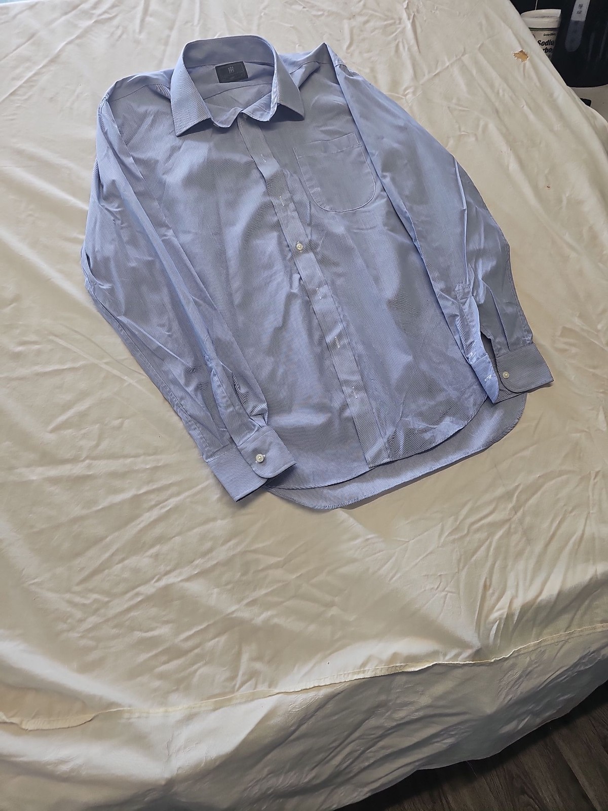 M&S Collection Men's Blue Striped Regular Fit Long Sleeve Shirt 16.5 XX1155 - Image 3