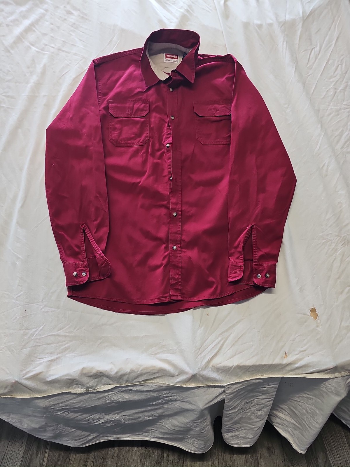 Wrangler Premium Quality Men's Red Cotton Work Shirt LT YY1175