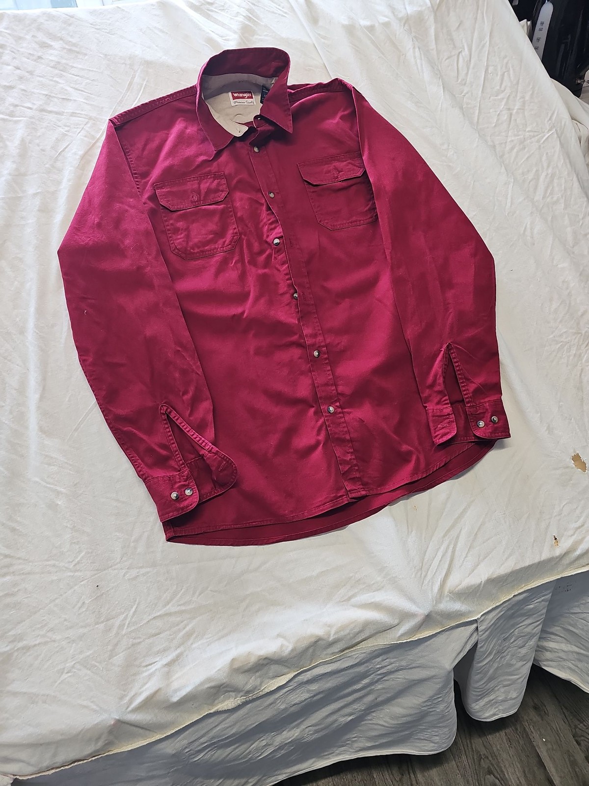 Wrangler Premium Quality Men's Red Cotton Work Shirt LT YY1175 - Image 3