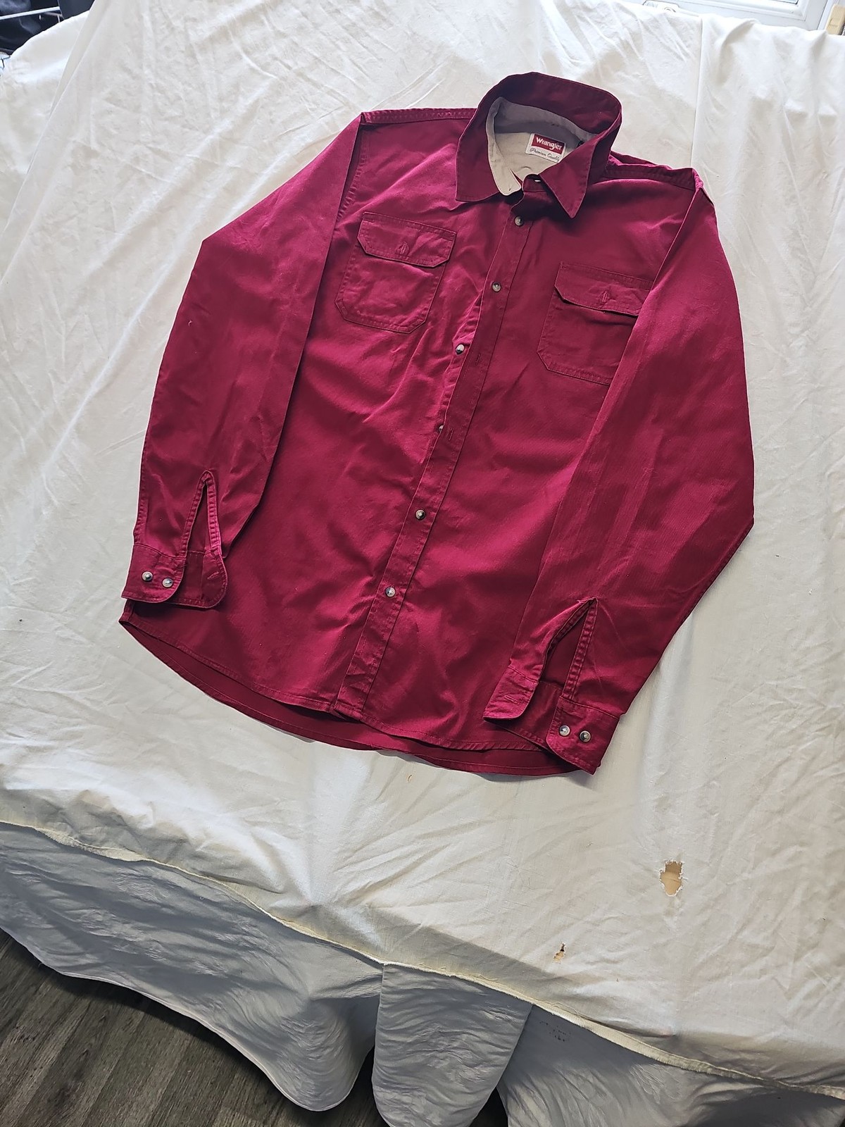 Wrangler Premium Quality Men's Red Cotton Work Shirt LT YY1175 - Image 4