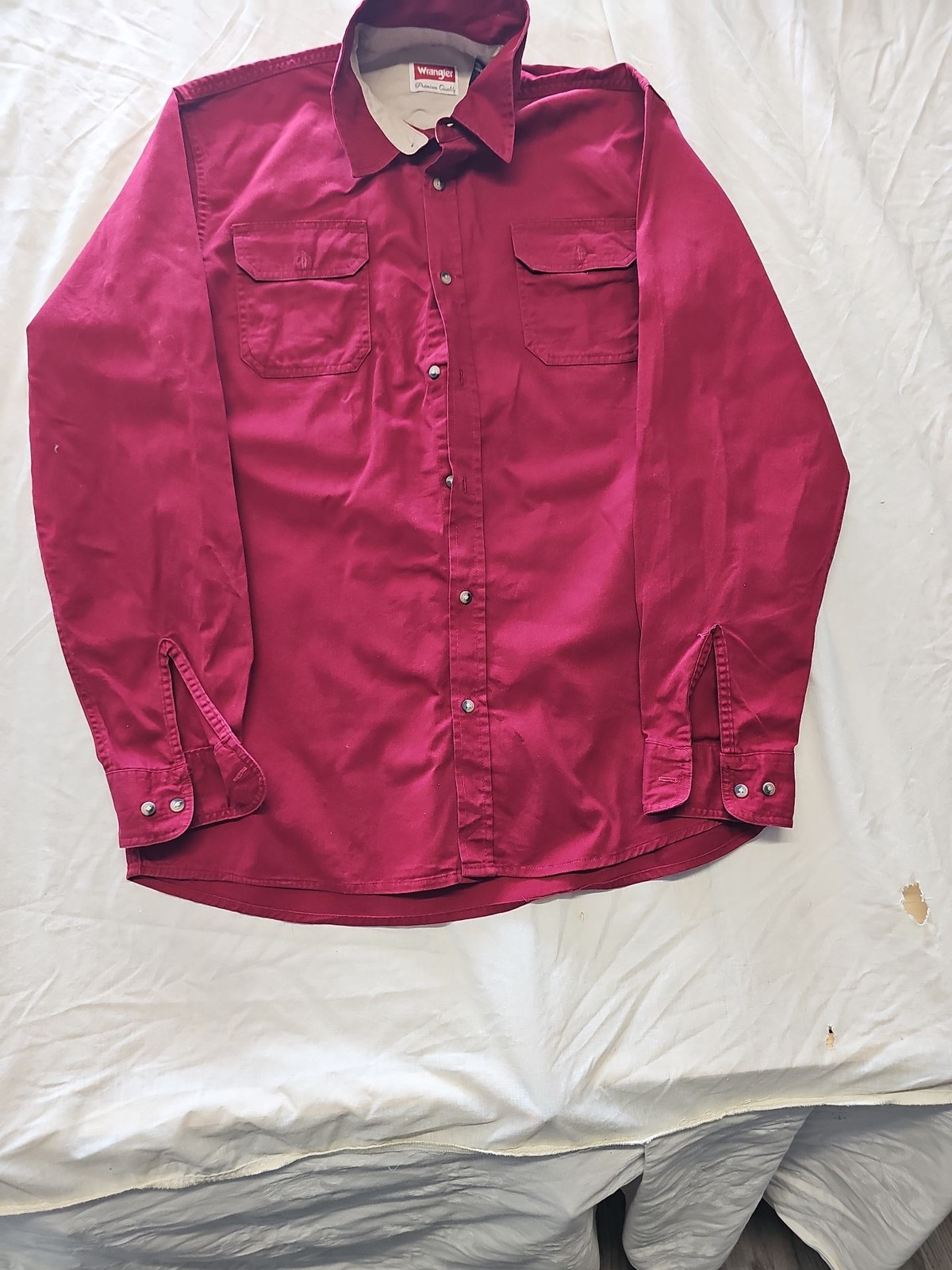 Wrangler Premium Quality Men's Red Cotton Work Shirt LT YY1175 - Image 5