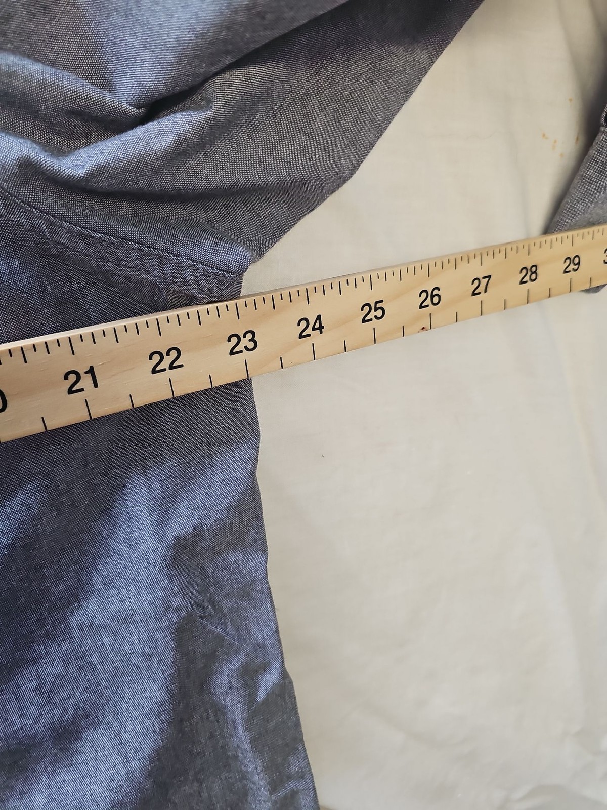 Wrangler Jeans Co. Mens Large Grey Chambray Long Sleeve Shirt L XX 1153 - Image 5