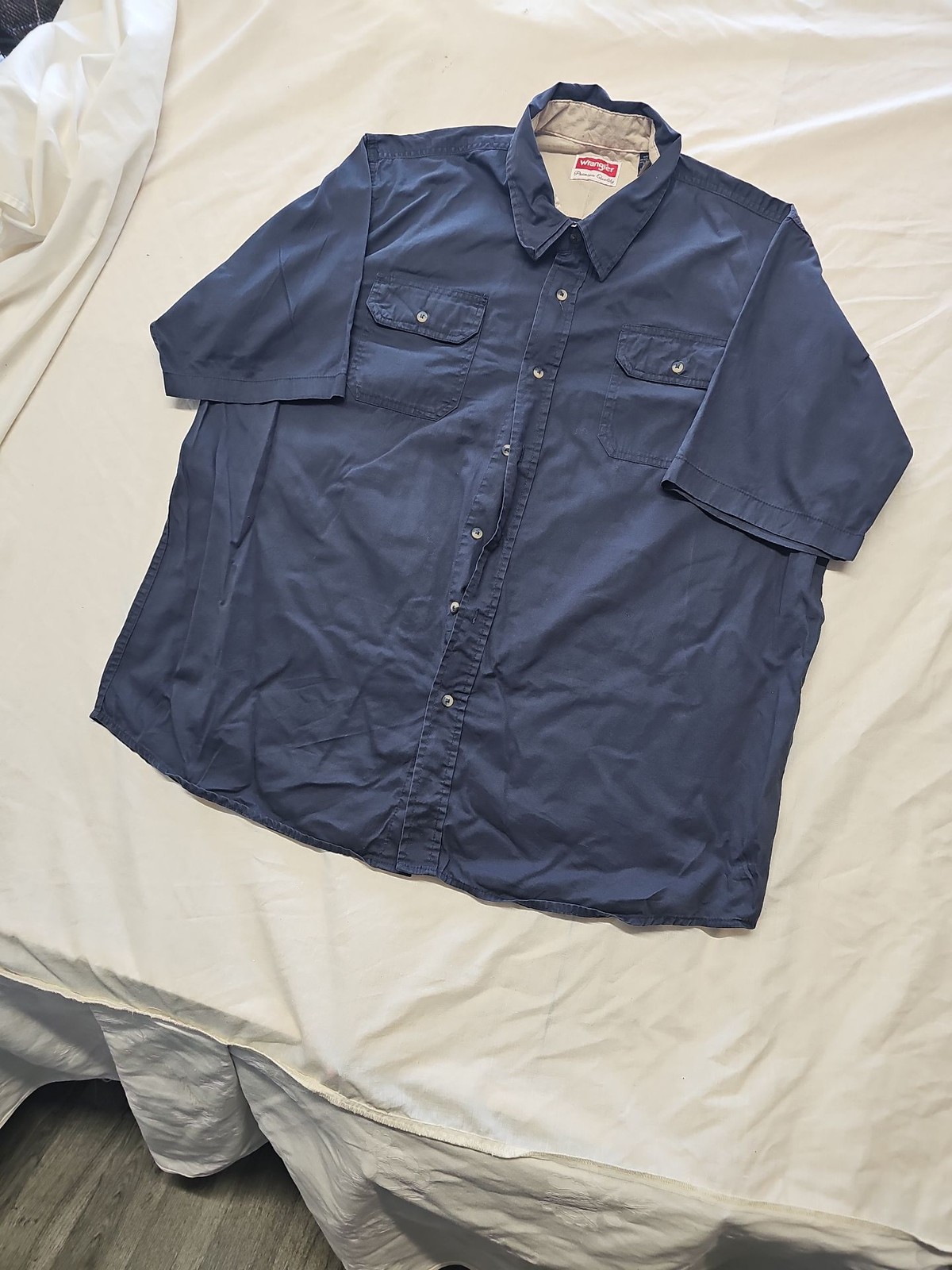 Wrangler Premium Quality Navy Blue Short Sleeve Work Shirt - Size 2XL YY1191 - Image 4