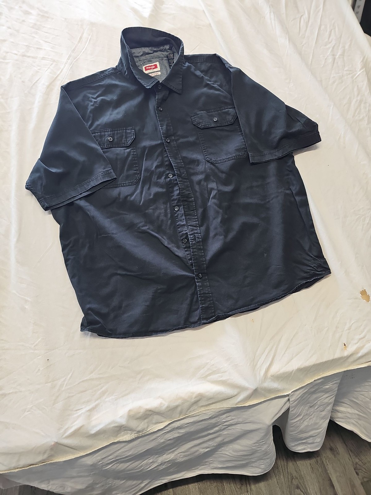 Wrangler Flex for Comfort Men's Black Short Sleeve Button-Down Shirt 2XL YY1176 - Image 3