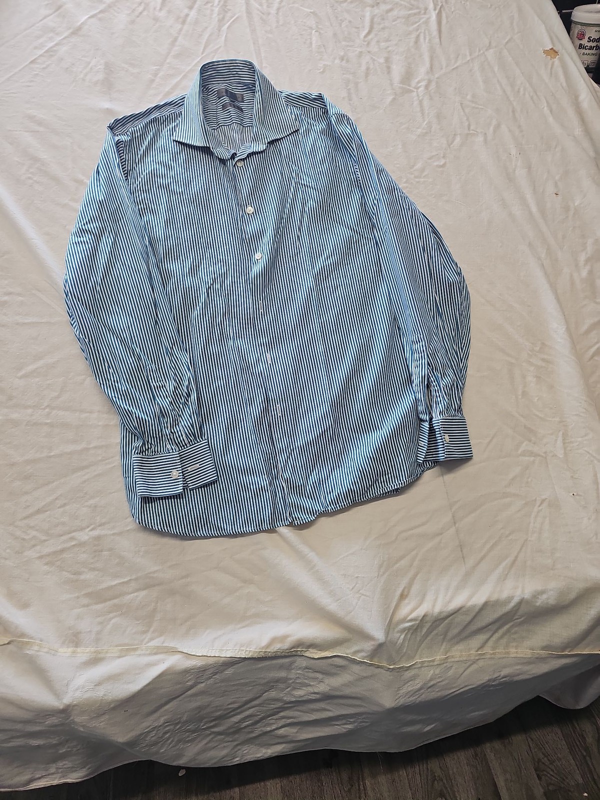 Austin Reed Cut Two-Fold Egyptian Cotton Striped Shirt 17R YY1172 - Image 3