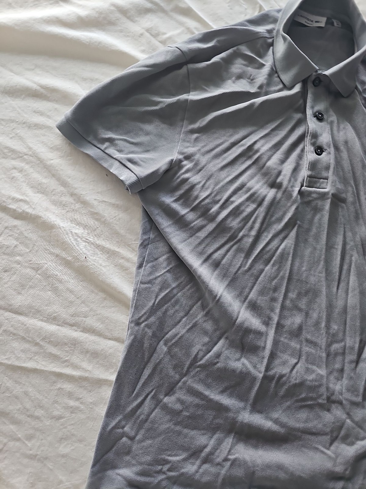 Lacoste Slim Fit Pique Polo Shirt in Silver Grey A439 - Image 4