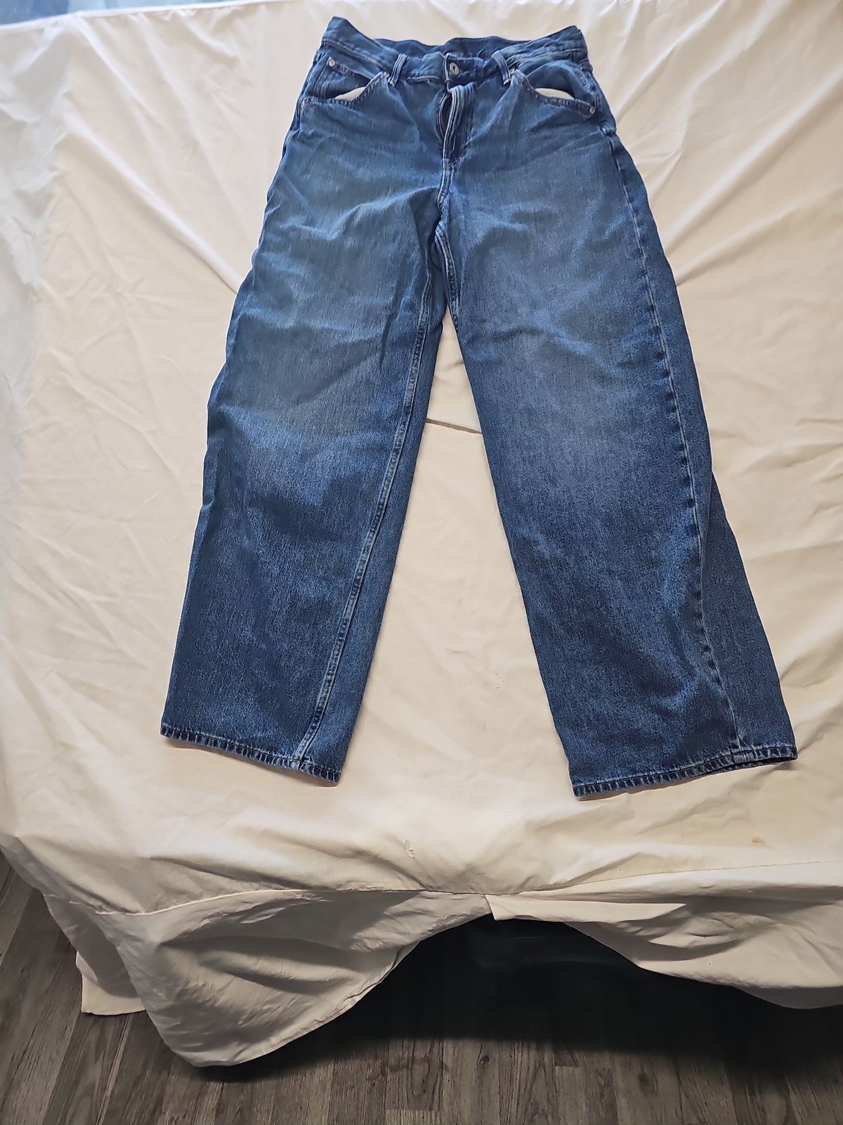 Uniqlo Wide-Leg High-Waist Blue Denim Jeans w30/32 L31 HH144