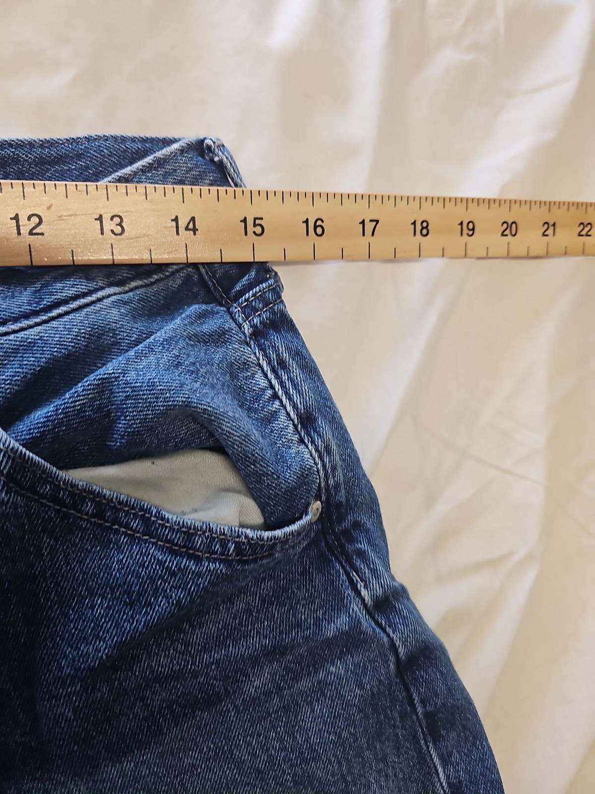 Uniqlo Wide-Leg High-Waist Blue Denim Jeans w30/32 L31 HH144 - Image 3