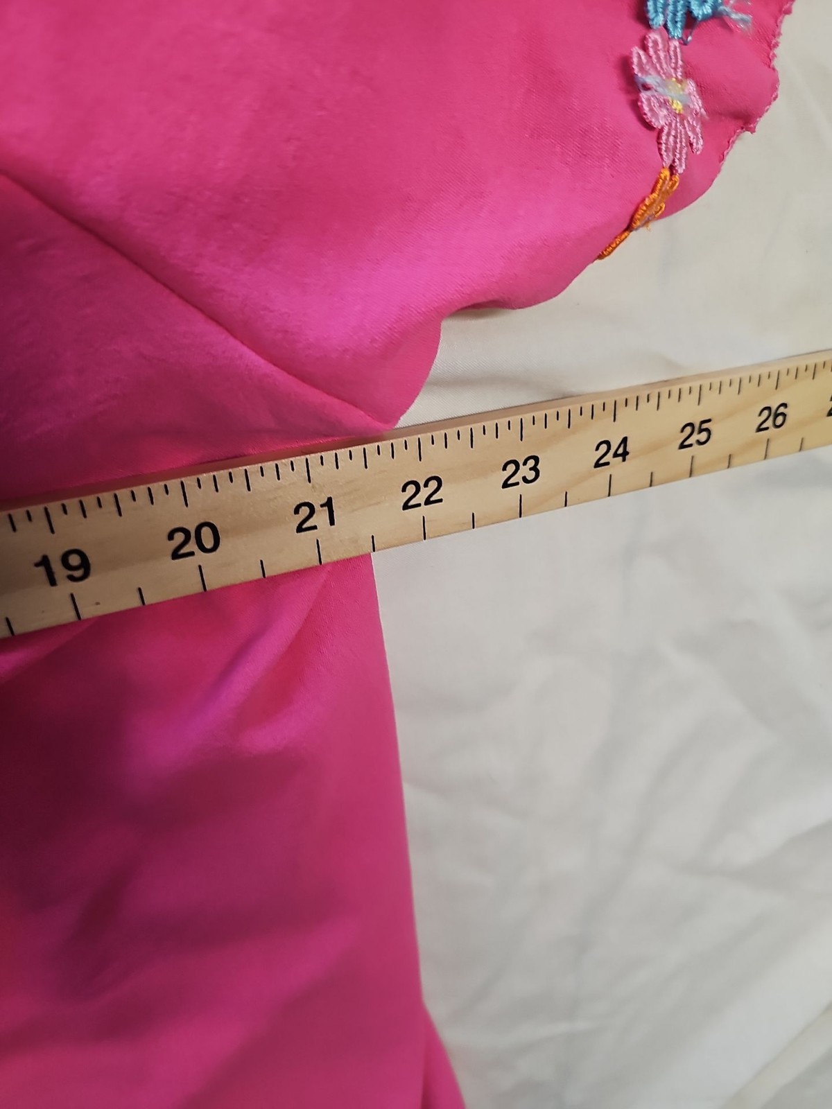 New Made in Italy Vibrant Pink Embroidered Sleeve Boho Blouse size 18/20 HH206 - Image 5