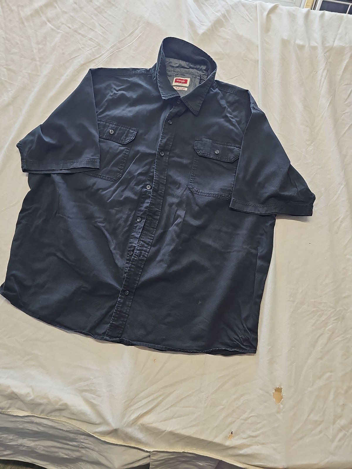 Wrangler Flex for Comfort Men's Black Short Sleeve Button-Down Shirt 2XL YY1176 - Image 4
