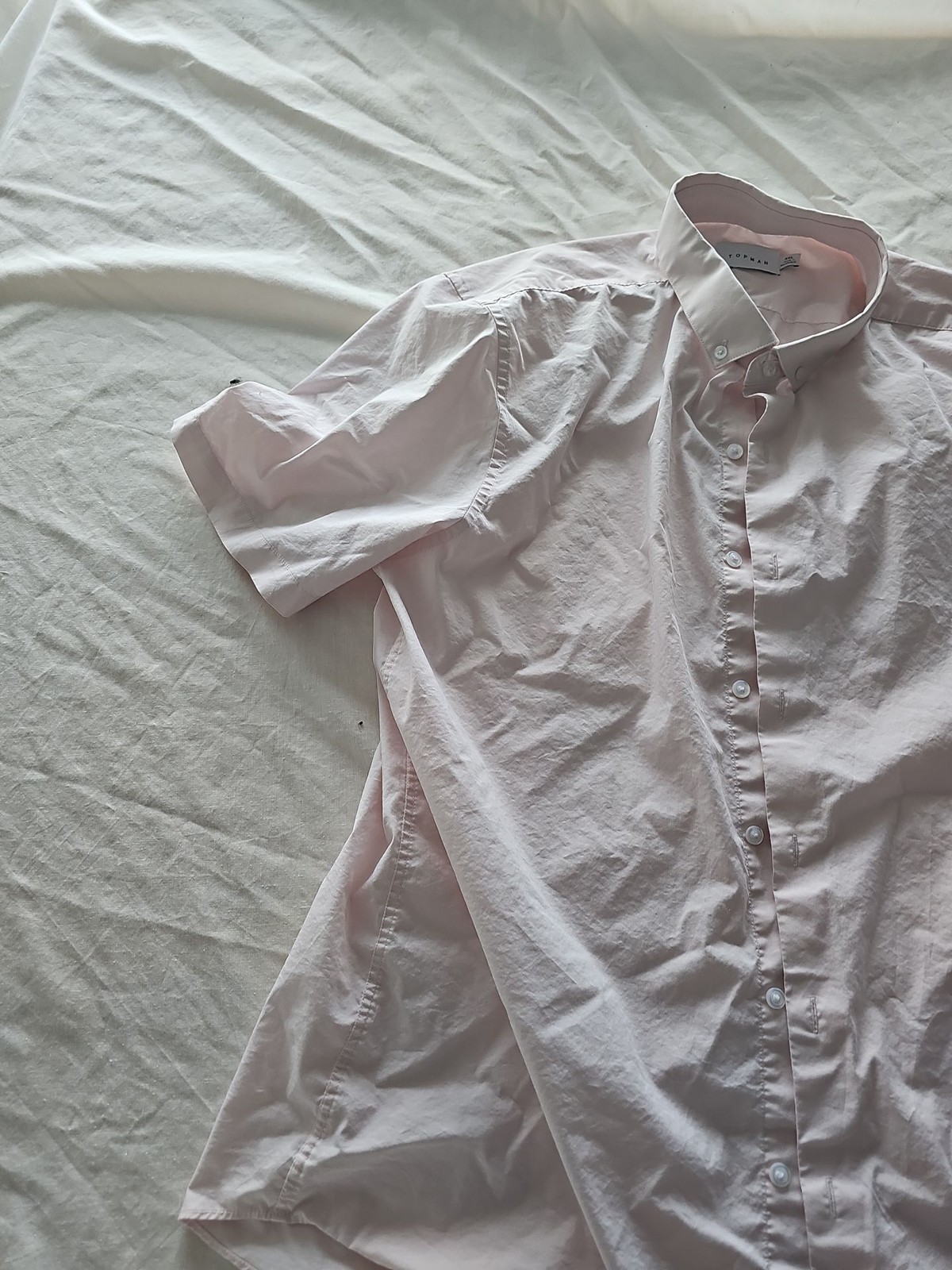 Topman Pale Pink Short Sleeve Button-Down Shirt XXL A442 - Image 8