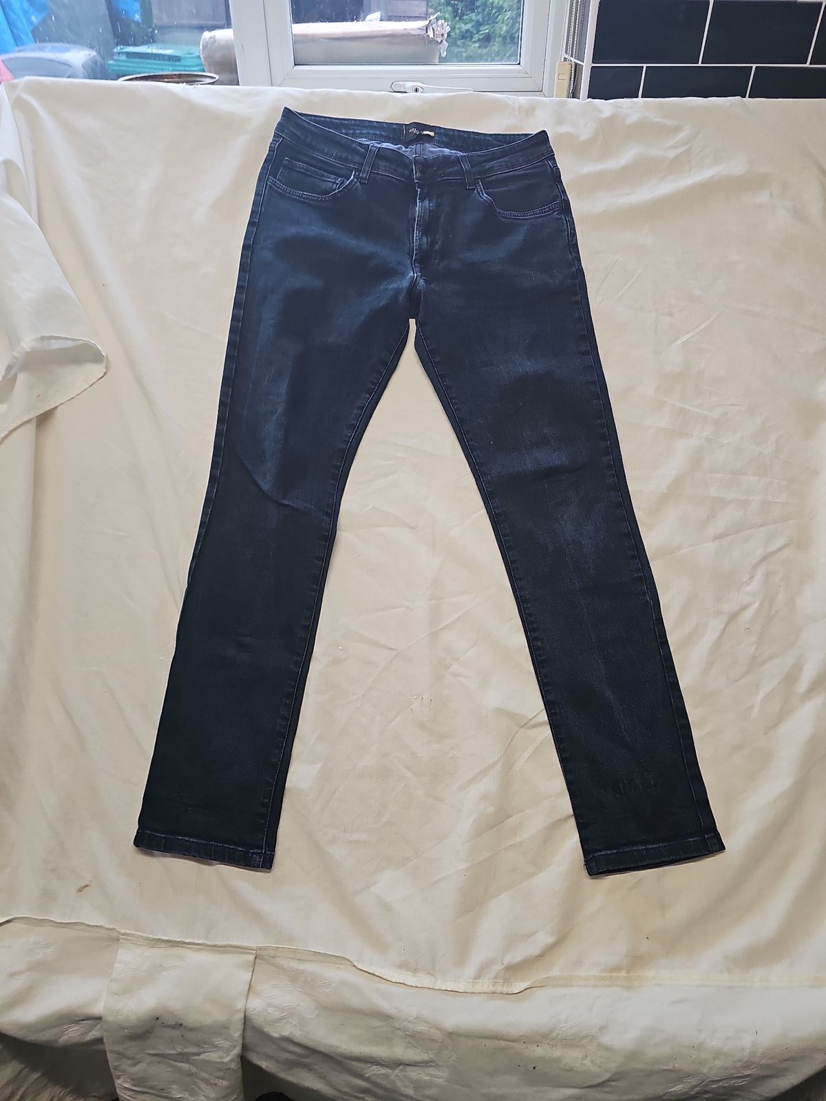 Holland Esquire Men's Slim Fit Dark Wash Denim Jeans Size 32 A1 1200