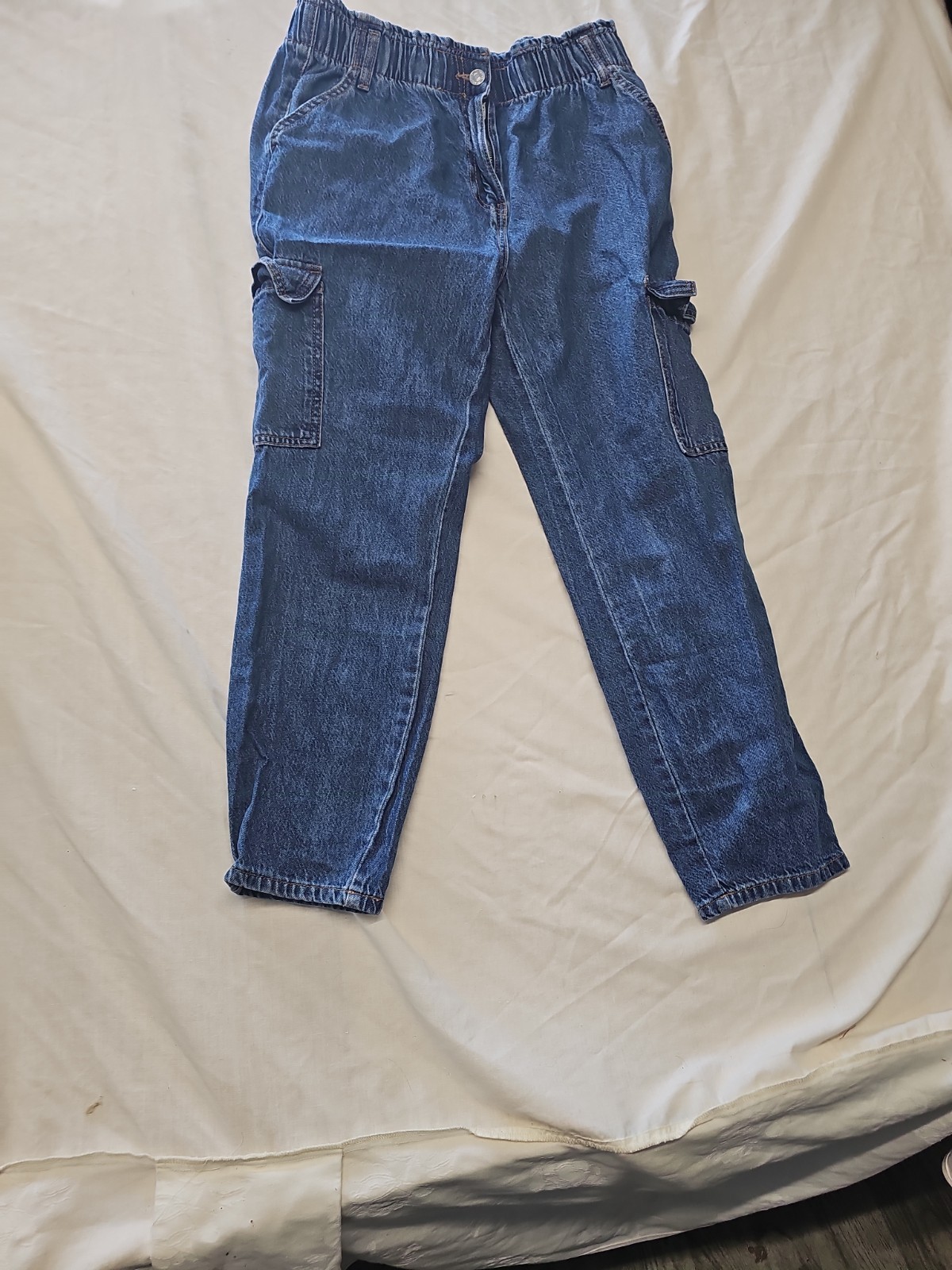 Papaya Denim Blue Elastic Waist Cargo Jeans A2 1211