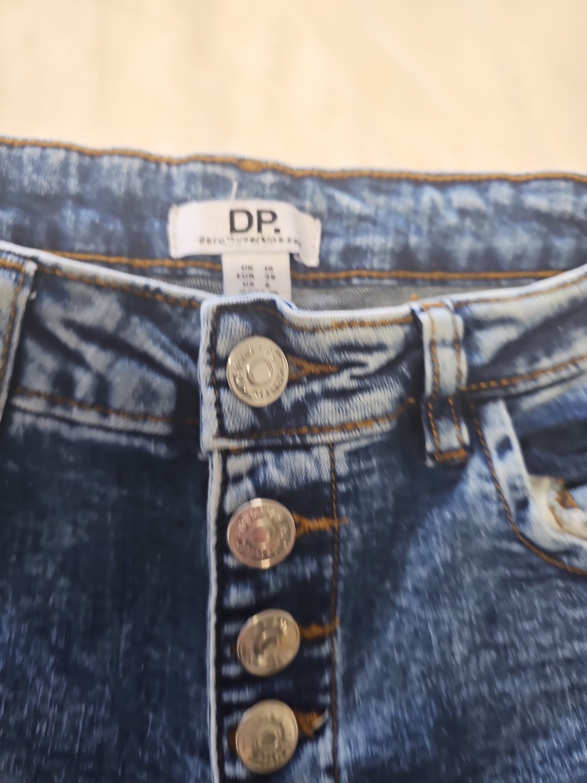 Dorothy Perkins Acid Wash High Waisted Skinny Jeans with Button Fly A2 1208