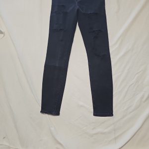 River Island Women's Black Ripped Skinny High-Waist Jeans A1 1207