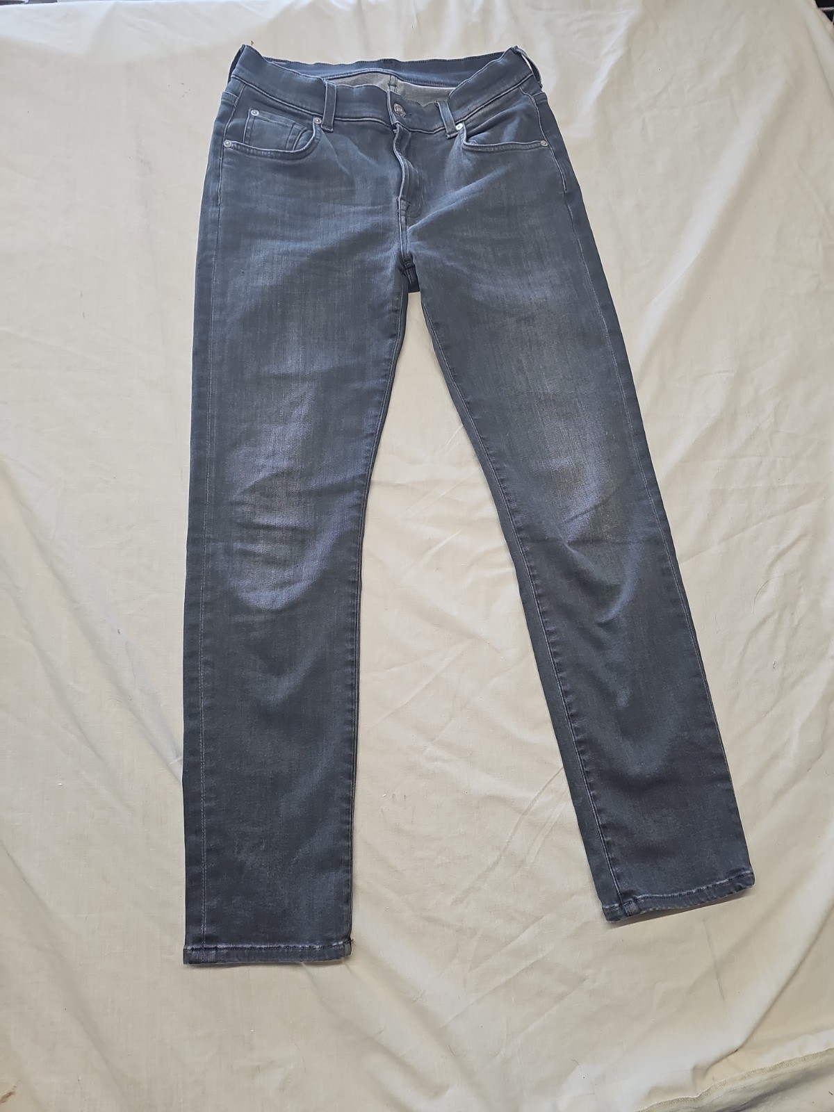 7 For All Mankind Slim Fit Grey Wash Denim Jeans A 1201 - Image 3