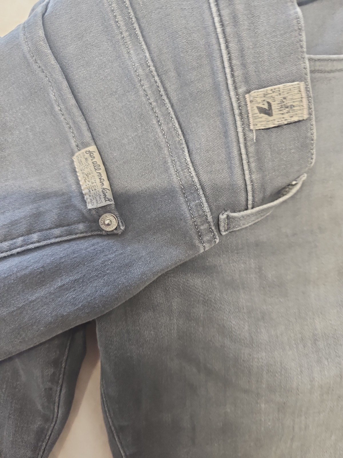 7 For All Mankind Slim Fit Grey Wash Denim Jeans A 1201 - Image 6