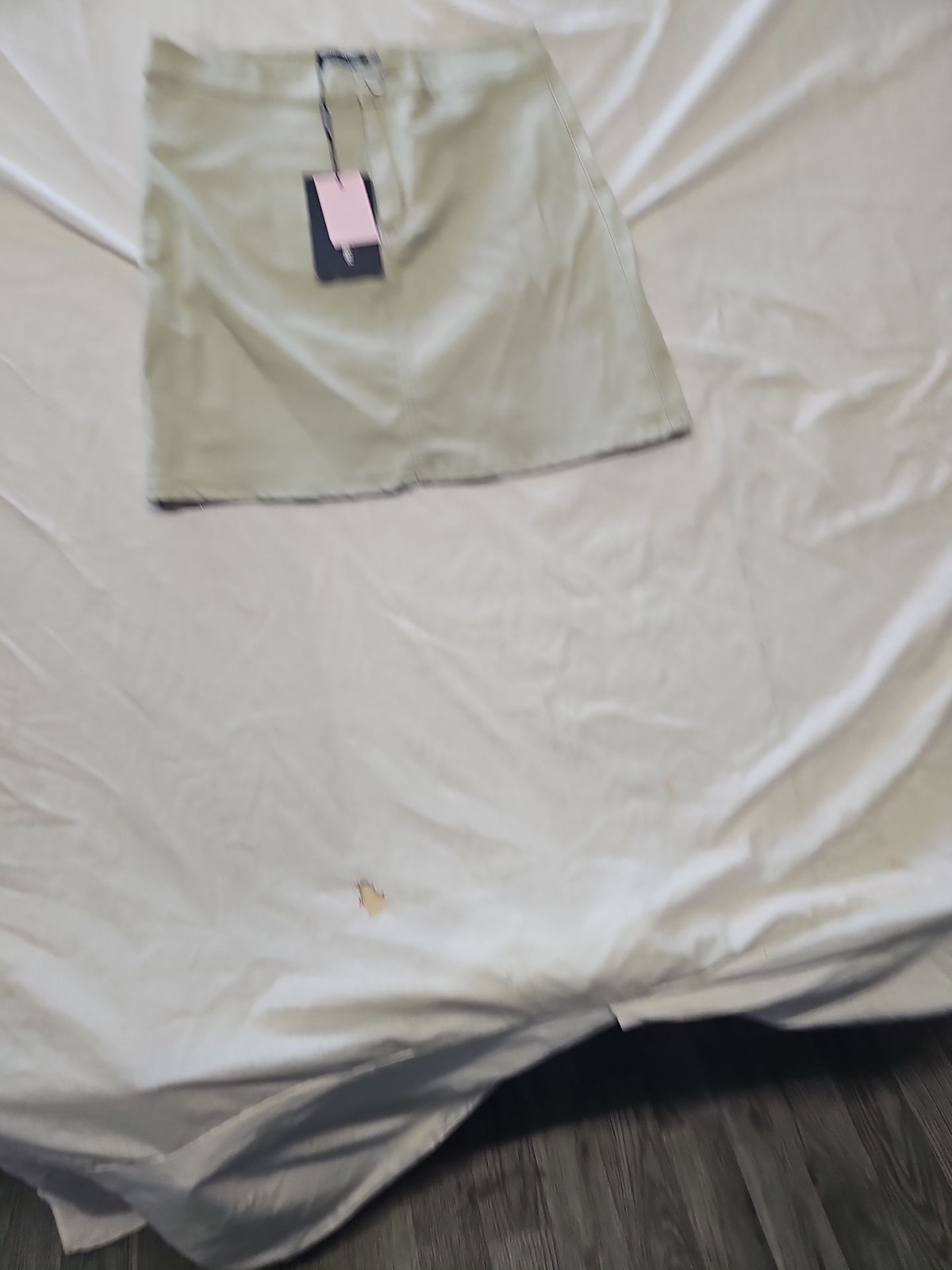 PrettyLittleThing Sage Green Denim Mini Skirt uk14 HH204 - Image 3