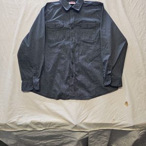Wrangler Men's Charcoal Grey Chambray Work Shirt XL YY1184