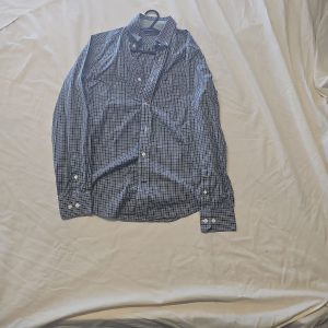 Nautica Men's Long Sleeve Gingham Check Button Down Shirt Navy/Green A2 1218
