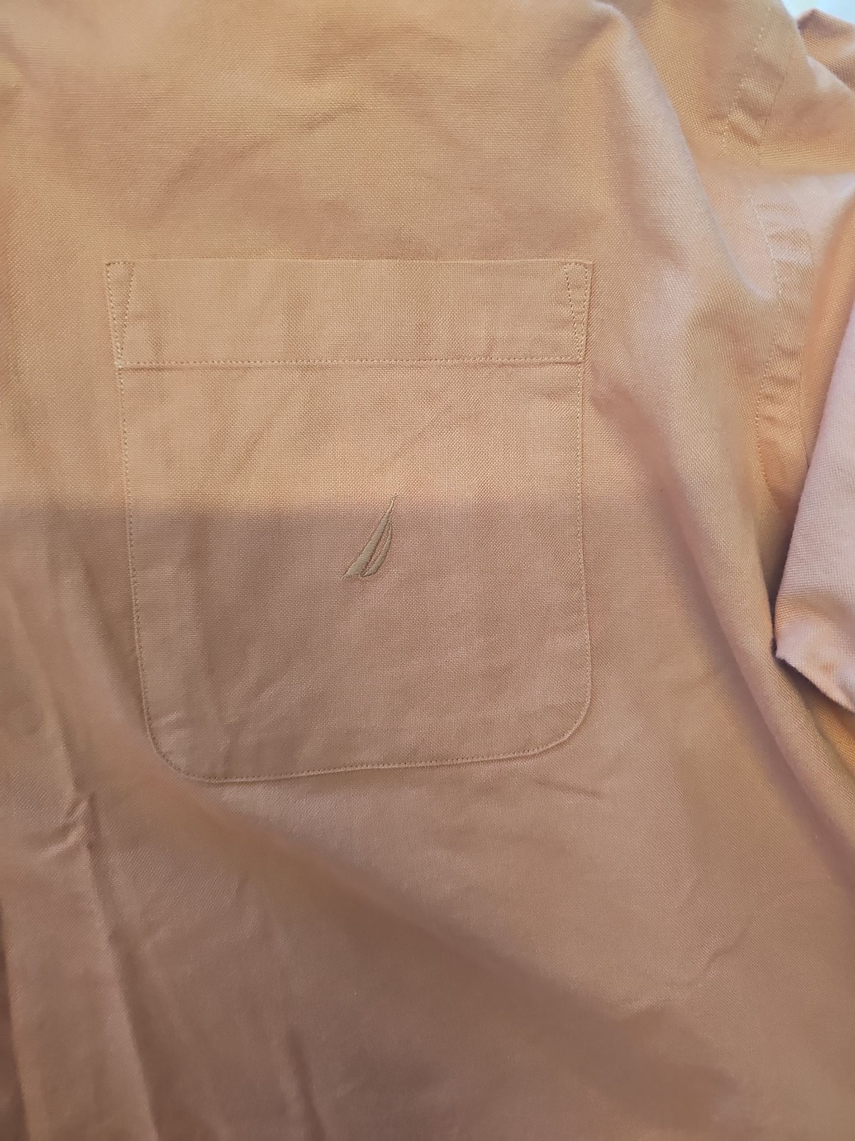 Nautica Men's Burnt Orange Cotton Long Sleeve Button-Down Shirt A2 1217 - Image 4