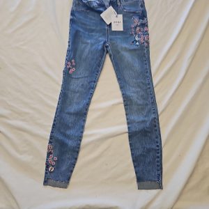 New Look Jenna Skinny Jeans with Oriental Bird and Floral Embroidery uk10 PP247