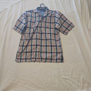 Vintage Nautica Boys Plaid Short Sleeve Shirt A2 1226