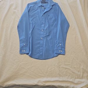 Nautica Boys Blue Long Sleeve Button-Down Shirt Size 18 A2 1222