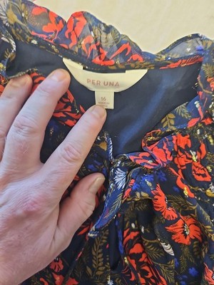Per Una Floral Metallic Thread Chiffon Top – Size 16 II1048