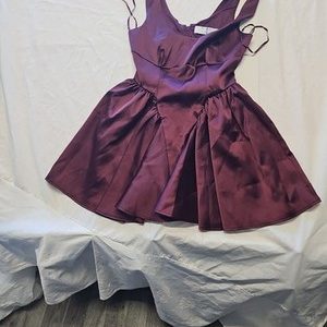 Primark Plum Satin Sleeveless Fit and Flare Mini Dress UK8 II1047