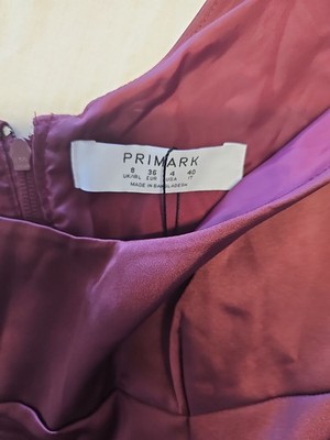 Primark Plum Satin Sleeveless Fit and Flare Mini Dress UK8 II1047