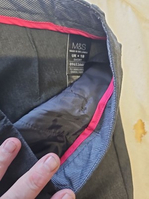 M&S Charcoal Grey Tailored Trousers – UK 18 Short  II1043