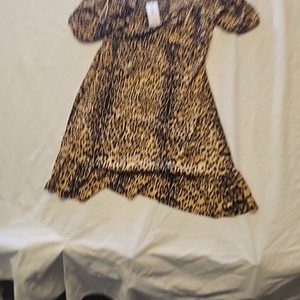 George New with Tags Leopard Print Smocked Mini Dress Size 16 11410