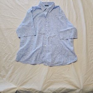 Marks & Spencer Blue Floral Print Button-Down Shirt  UK22 II182