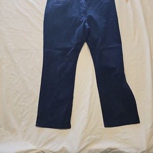 Marks & Spencer Navy Blue Straight Leg Trousers - UK 18 Short II142
