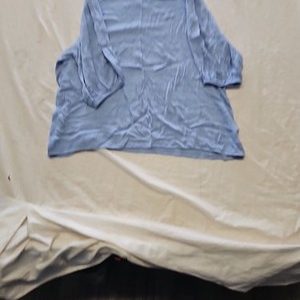 Per Una Blue Textured 3/4 Sleeve Blouse UK 16  OO1035