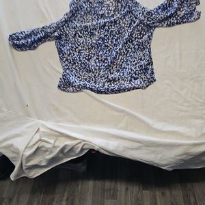 Autograph Marks & Spencer Blue Abstract Print Blouse UK16 OO1036