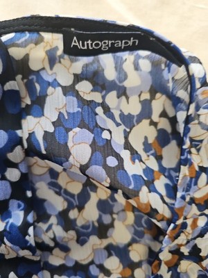 Autograph Marks & Spencer Blue Abstract Print Blouse UK16 OO1036