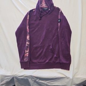 Closure London Men's Plum Purple Camo Striped Hoodie LARGE JJ181