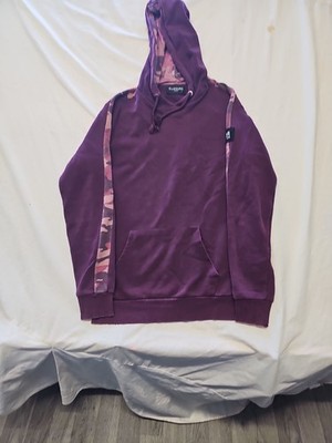 Closure London Men's Plum Purple Camo Striped Hoodie LARGE JJ181