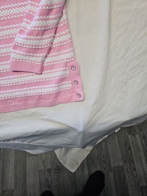 Isle Essentials Pink and White Striped Textured Knit Jumper 22/24 JJ344 - Image 4