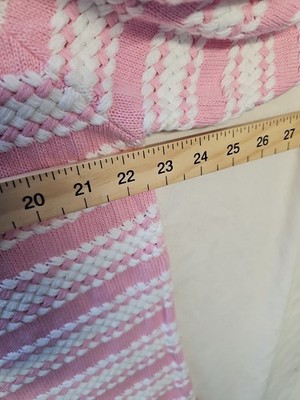 Isle Essentials Pink and White Striped Textured Knit Jumper 22/24 JJ344 - Image 5