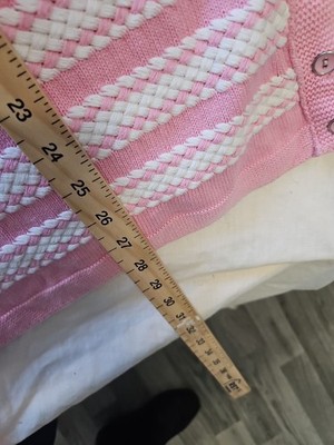 Isle Essentials Pink and White Striped Textured Knit Jumper 22/24 JJ344 - Image 6