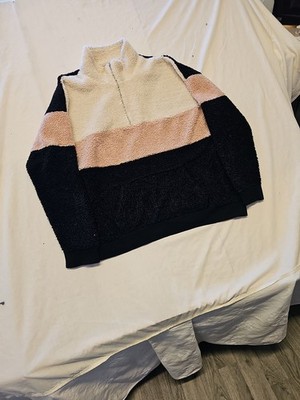 Papaya Woman Colorblock Fleece Sherpa Quarter-Zip Pullover A11 1304 - Image 3
