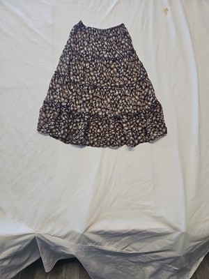Next Leopard Print Tiered Midi Skirt II1049