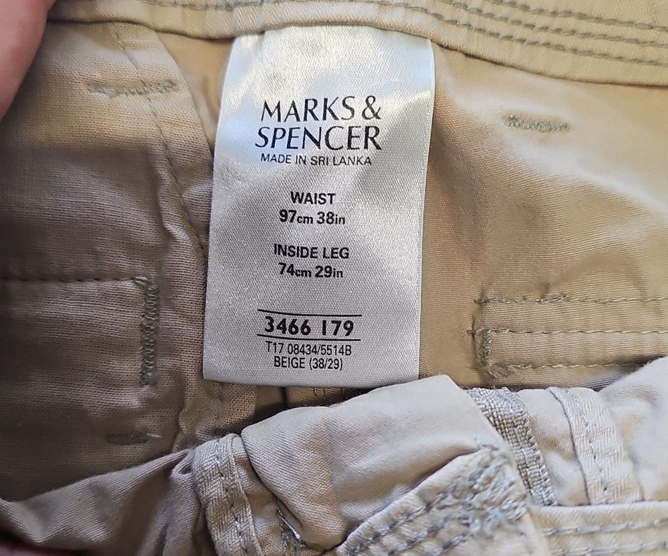 Marks & Spencer Blue Harbour Beige Cargo Trousers 38/29 A3 1230 - Image 10