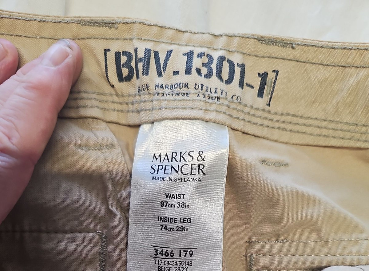 Marks & Spencer Blue Harbour Beige Cargo Trousers 38/29 A3 1230 - Image 9